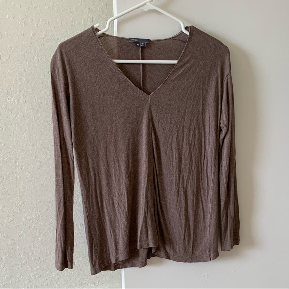 Vince V-Neck Long Sleeve T